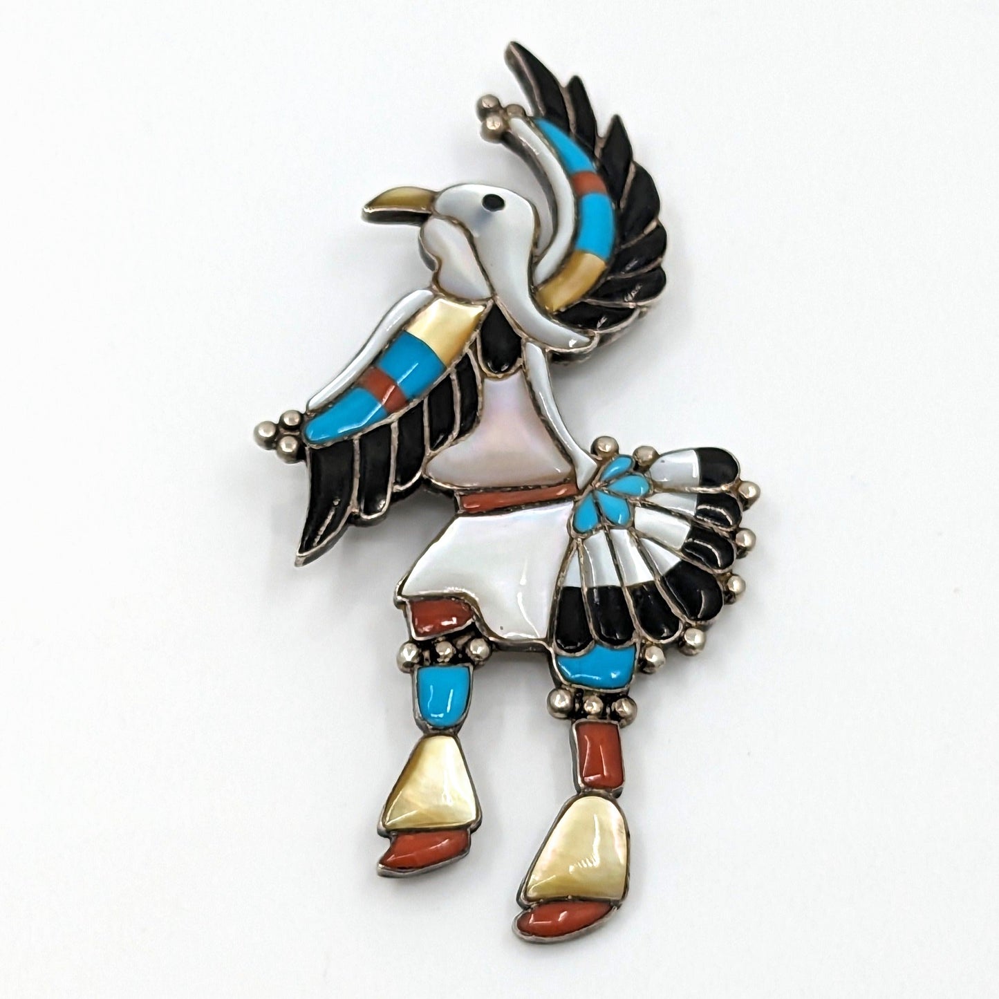 Zuni Style Vintage Eagle Dancer Convertible Pendant/Brooch