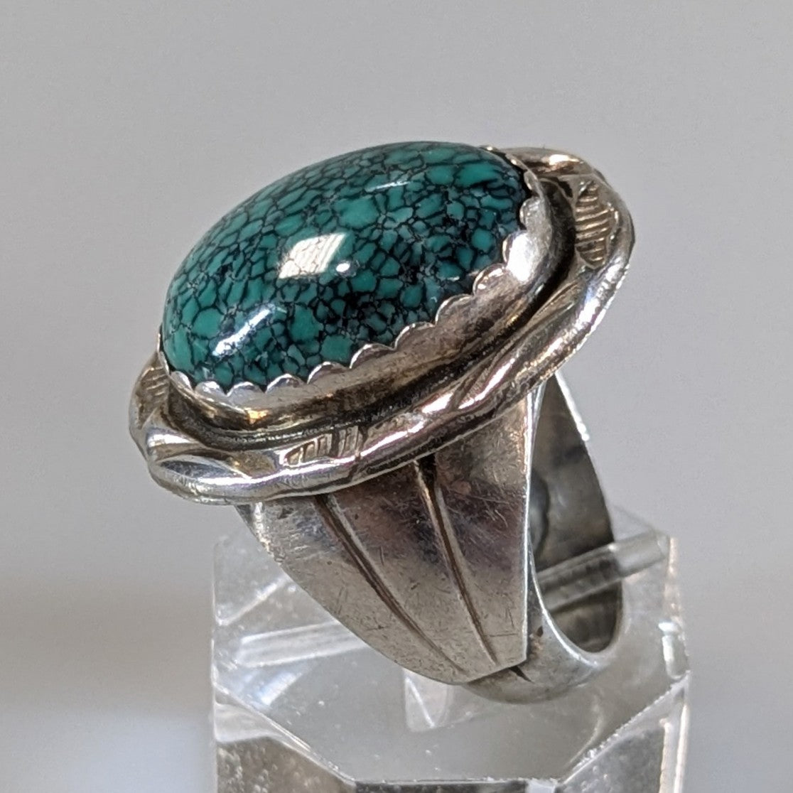 Herbert Tsosie - Turquoise and Sterling Ring, Size 11