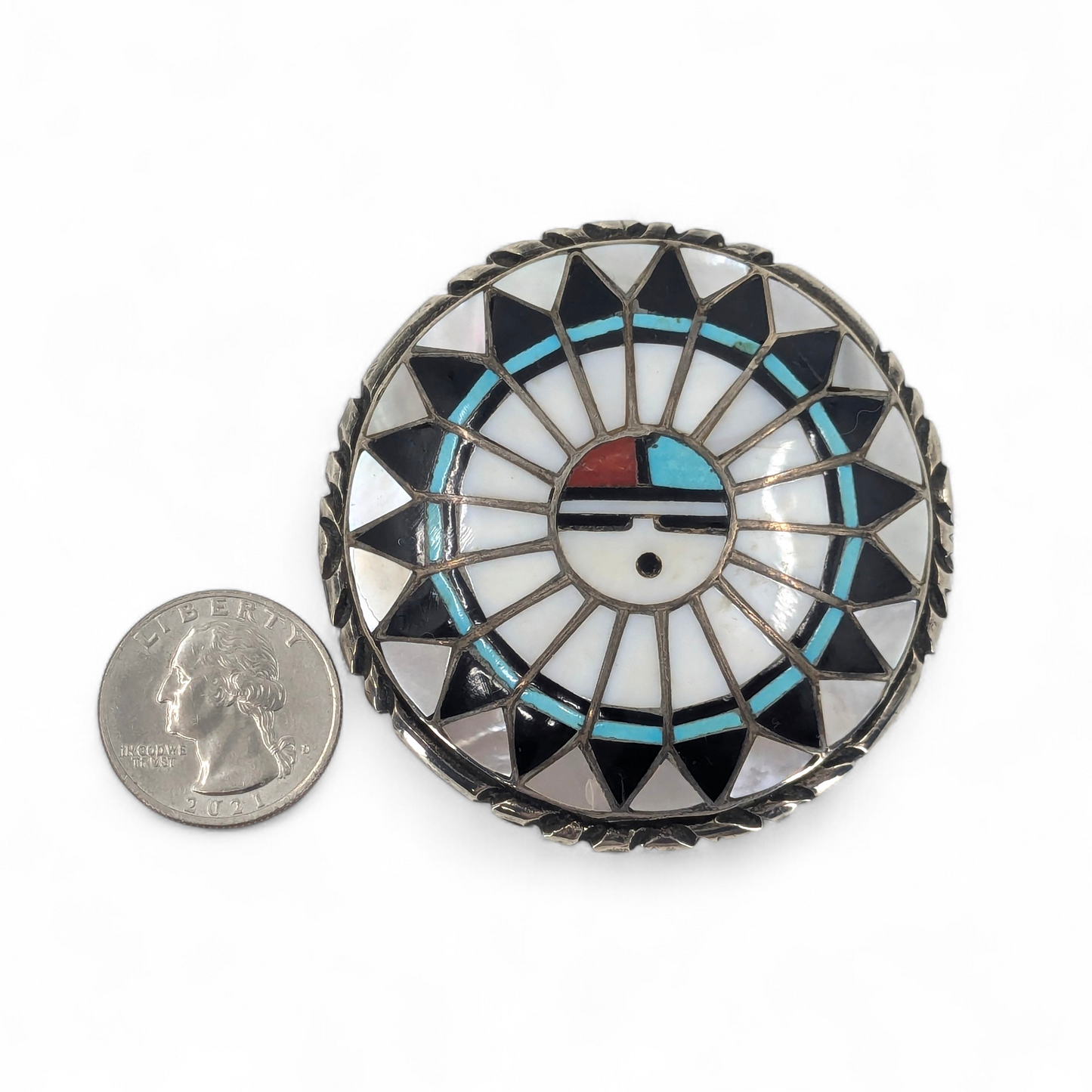 Ralph & Lillie Kallestewa - Zuni Sunface Inlay Bolo