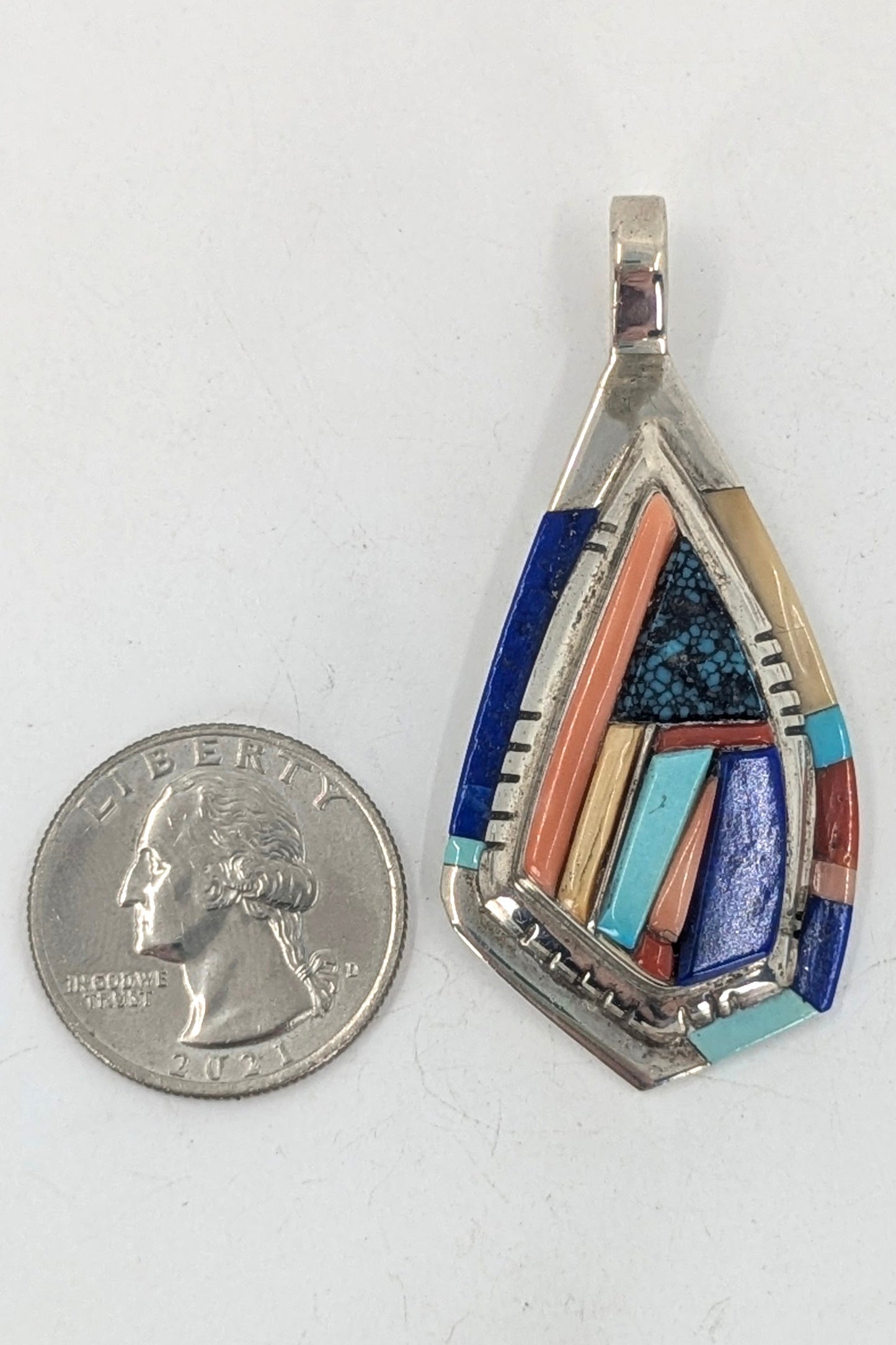 Ken Romero - Multi-stone Pueblo Design Inlay Pendant