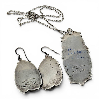 Peterson Johnson - Skyhorse Turquoise Pendant and Earrings Set