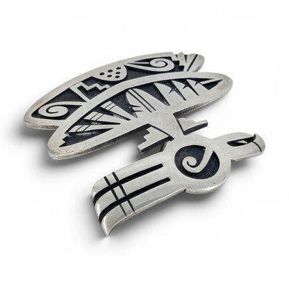 Trinidad Lucas - Hopi Bird Sterling Overlay Brooch
