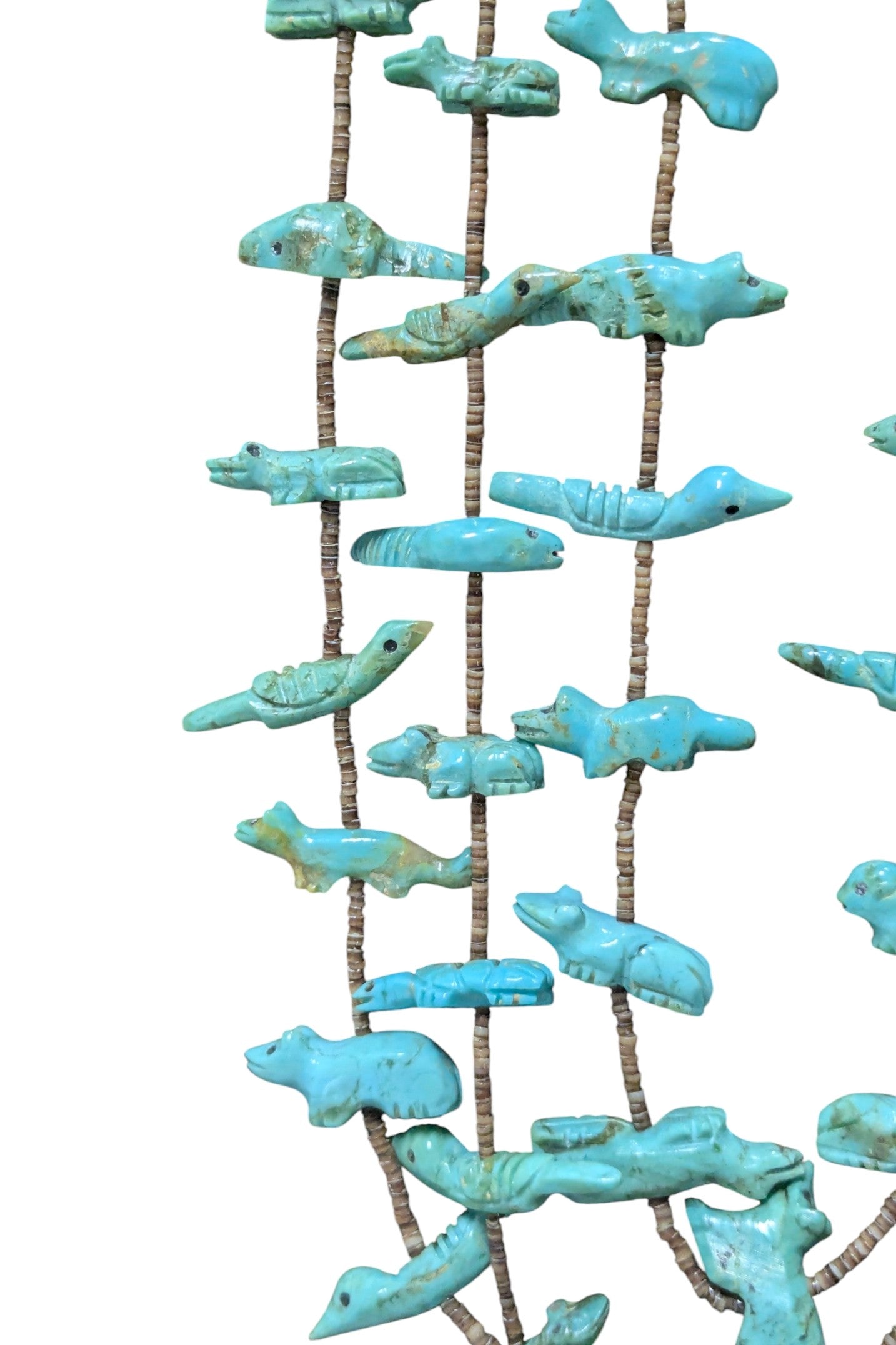 Lavina Kaskalla - Vintage Zuni 3-Strand Turquoise Fetish Necklace