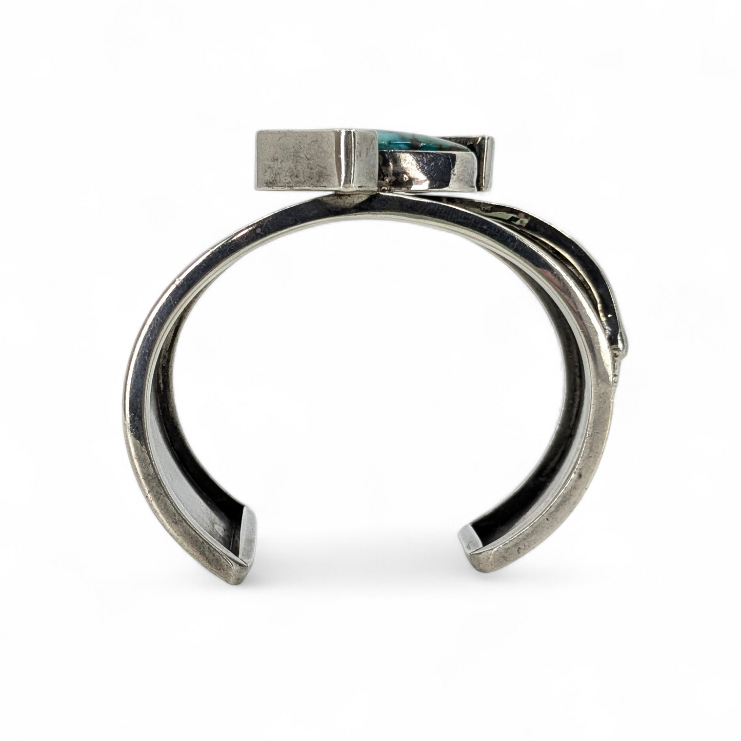 Andy Marion (Navajo) - OOAK Asymmetrical Sterling & Turquoise Cuff