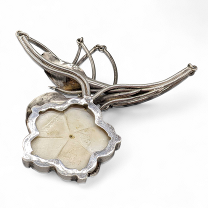 Sterling Calla Lily Necklace With Flower of Shell