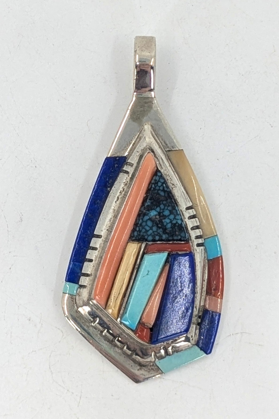 Ken Romero - Multi-stone Pueblo Design Inlay Pendant