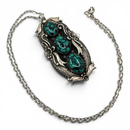 Peterson Johnson - Skyhorse Turquoise Pendant and Earrings Set