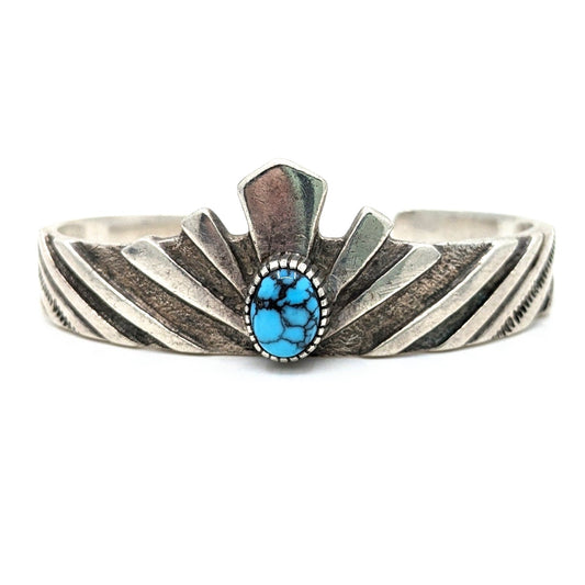 Jason Livingston - Turquoise and Detailed Sterling Designed Cuff