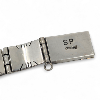 Sandra Parkett (Navajo) - Turquoise & Sterling Cutout Panel Bracelet