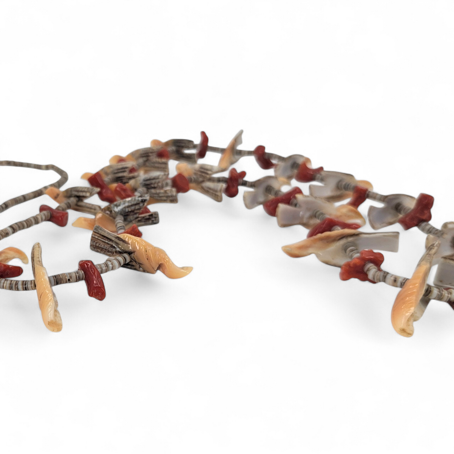 Santo Domingo (Kewa) Vintage Bird Fetish and Heishi Necklace