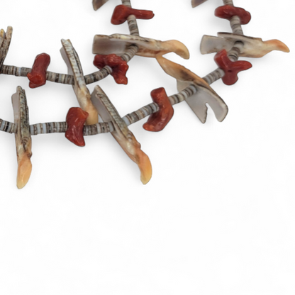 Santo Domingo (Kewa) Vintage Bird Fetish and Heishi Necklace
