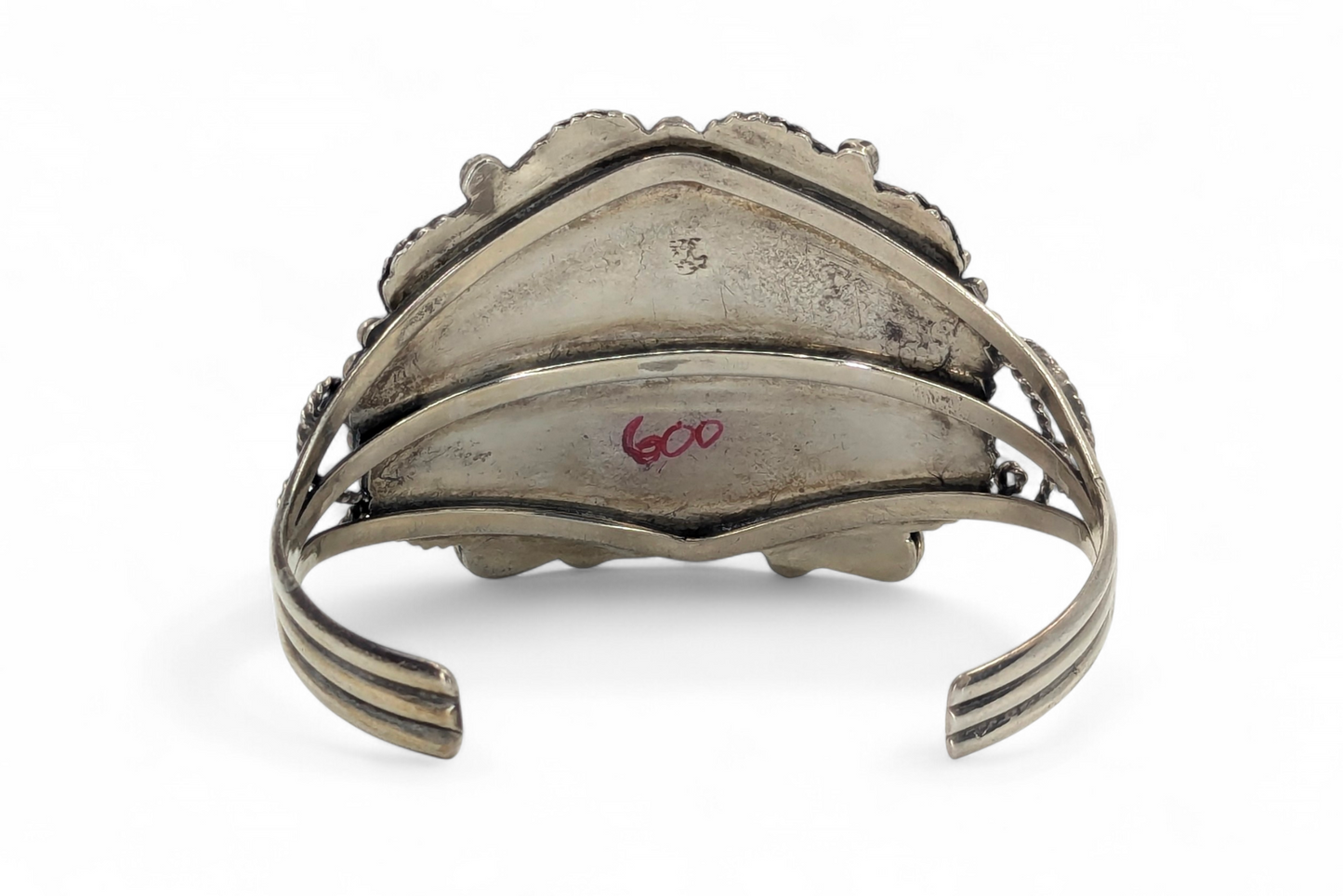 Detailed Four Wolves Cuff with Turquoise and Amethyst