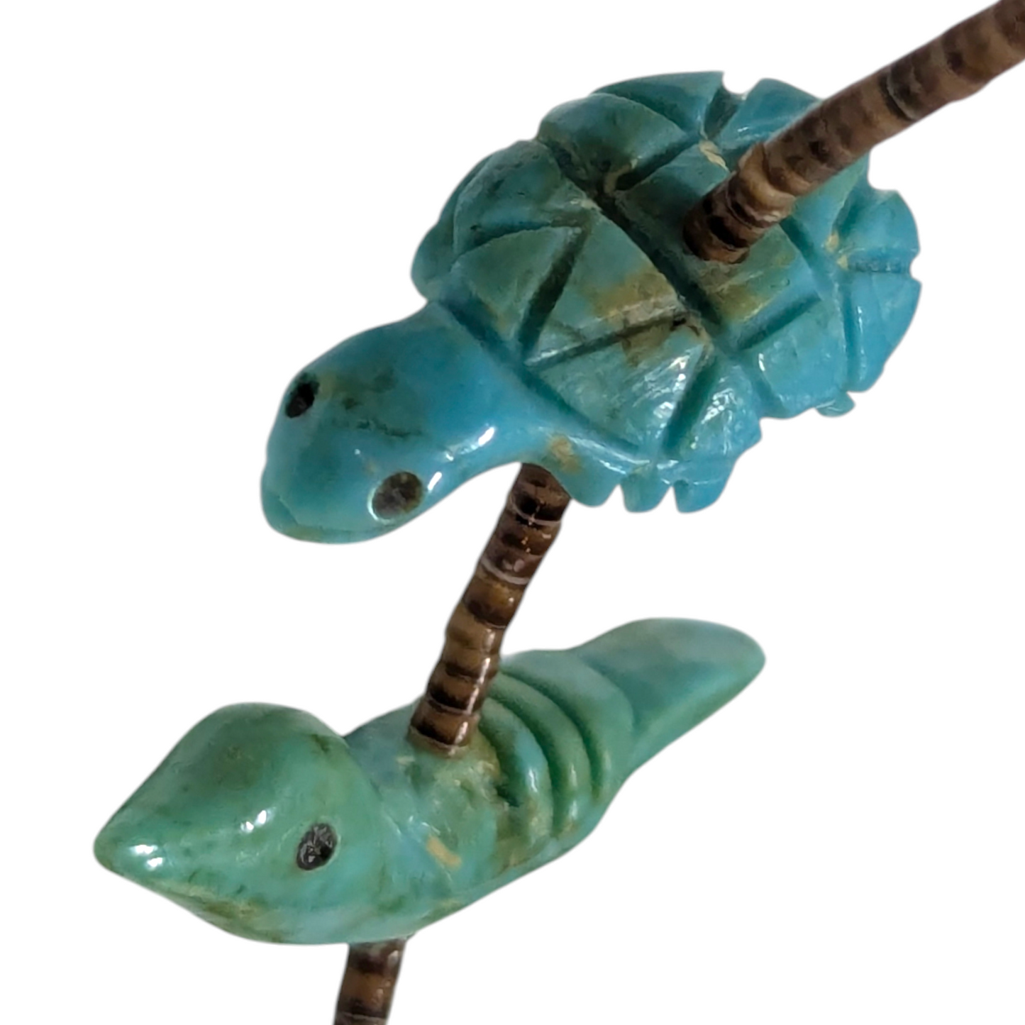 Lavina Kaskalla - Vintage Zuni 3-Strand Turquoise Fetish Necklace