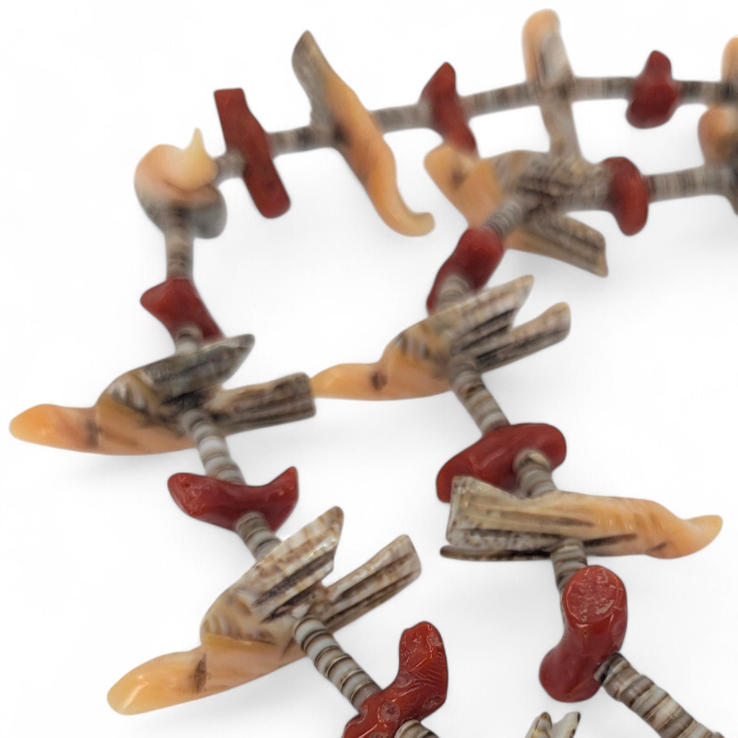 Santo Domingo (Kewa) Vintage Bird Fetish and Heishi Necklace