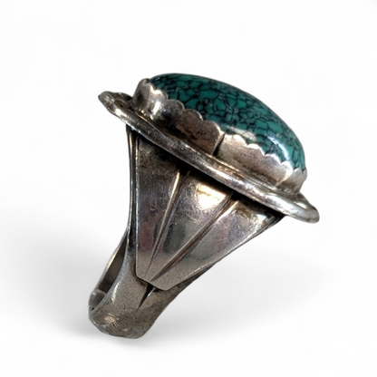 Herbert Tsosie - Turquoise and Sterling Ring, Size 11
