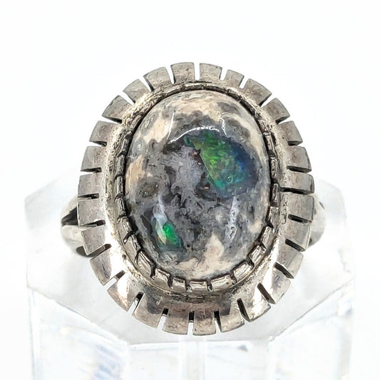 Vintage Mexican Cantera Opal and Sterling Ring, Size 6.75