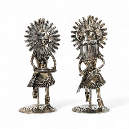 Two Vintage Kachina Pendant/Brooches with Stands