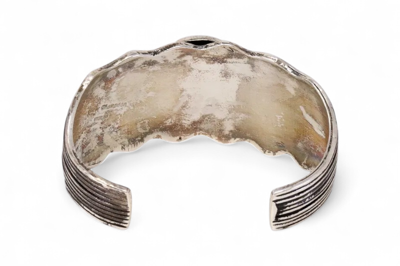 Emer Thompson - Dark Green Turquoise and Sterling Cuff