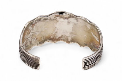 Emer Thompson - Dark Green Turquoise and Sterling Cuff