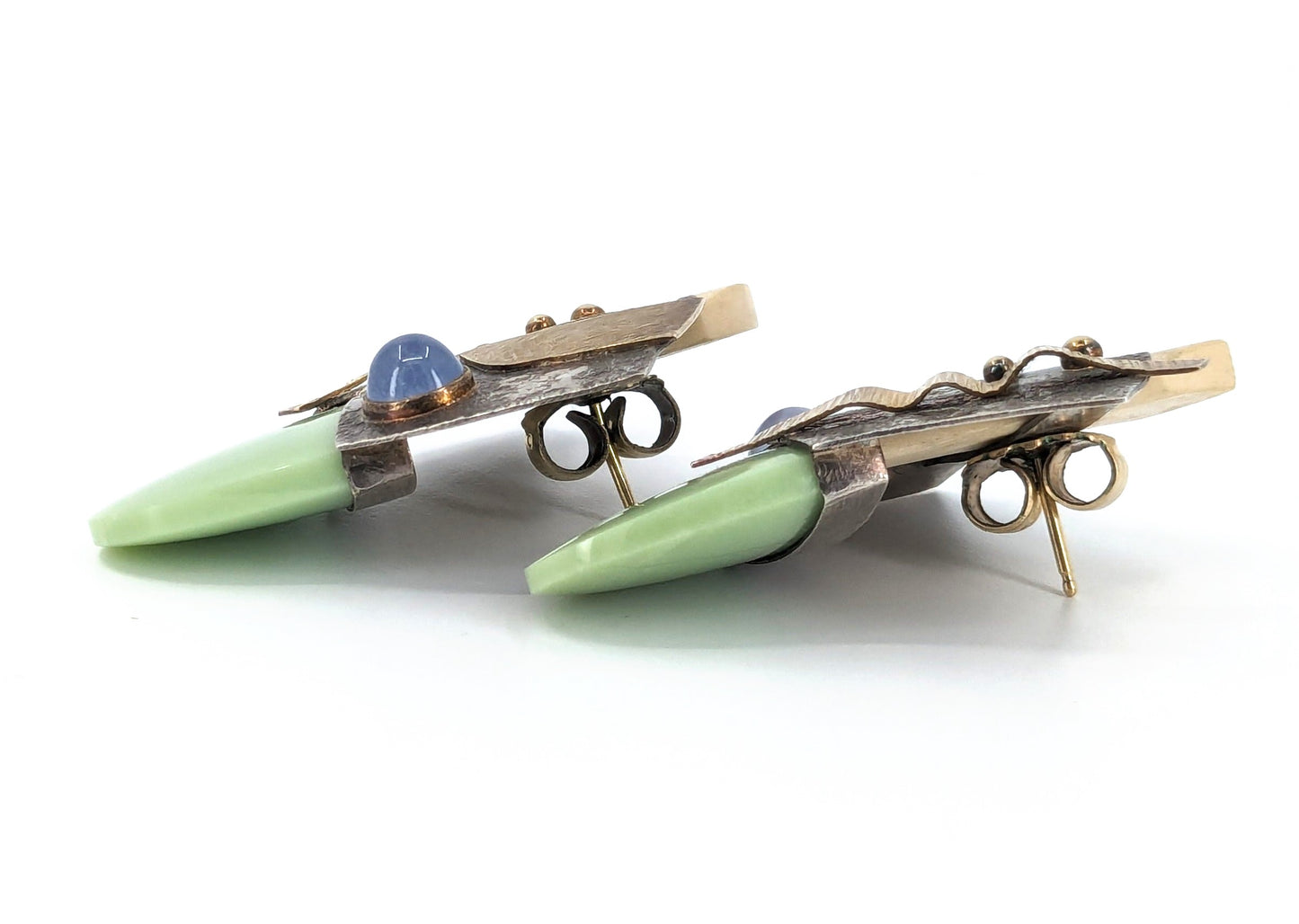 Caroline Strieb & Eric Russell - Contemporary Sterling, 18k, 22k, and Semi-precious Stone Earrings