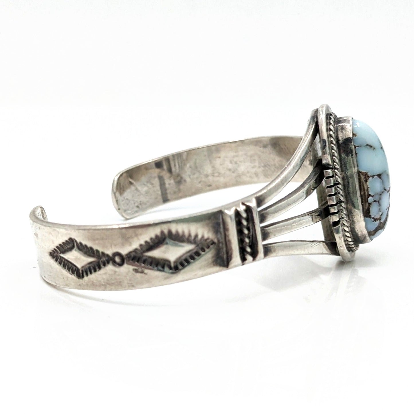 Frederick Chavez - Dry Creek Turquoise in Sterling Quad Split Shank Cuff